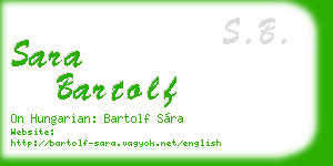 sara bartolf business card